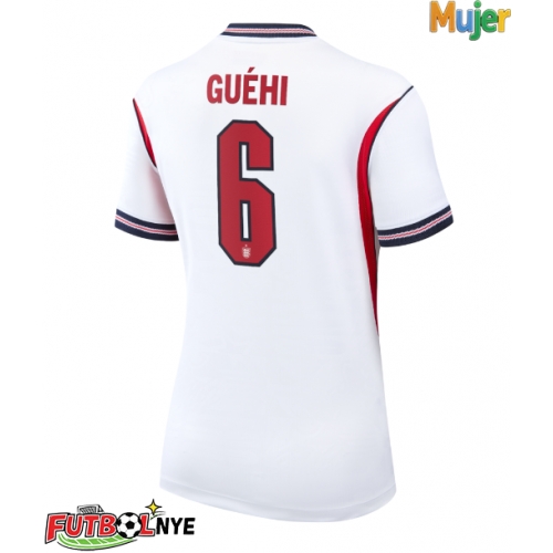 Camiseta Inglaterra Marc Guehi #6 Primera Equipación para mujer Mundial 2026 manga corta